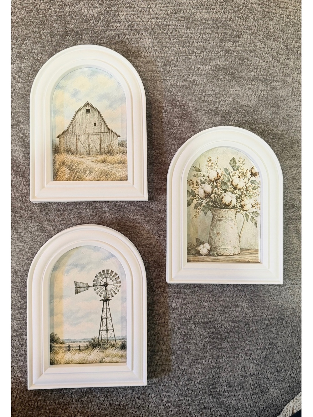 Vintage inspired Farmhouse Countryside Wall Art Set of 3
